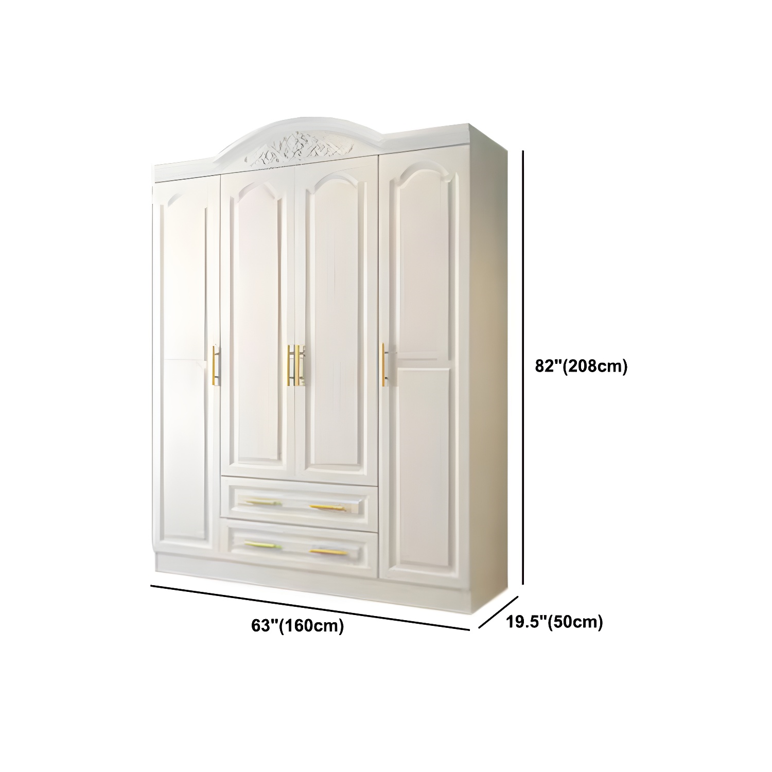 French Country Wardrobe Armoire Engineered Wood Wardrobe with Solid Wood Clothing Rod - image 16