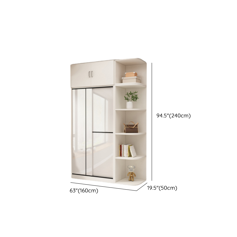 Chalk Modern Timber Self-supporting Wardrobe with Soft Close Door and Clothing Rod, Slipping Mechanism - image 33