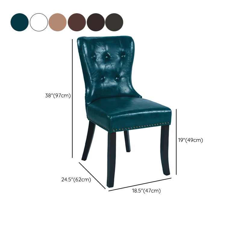 Vintage Secure Bordered Button-tufted Upholstered Side Chair with Wingbacked Chair, Nailhead Detailing and Foot Pads - image 14