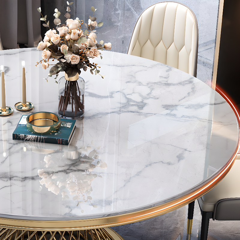 Art Deco Marble Stone Dining Table Set Available for 4, 6, or 8 People - image 6