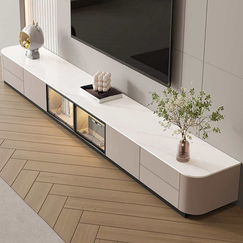 Rectangle Parlor TV Stand with Light and Gate Door - image 4