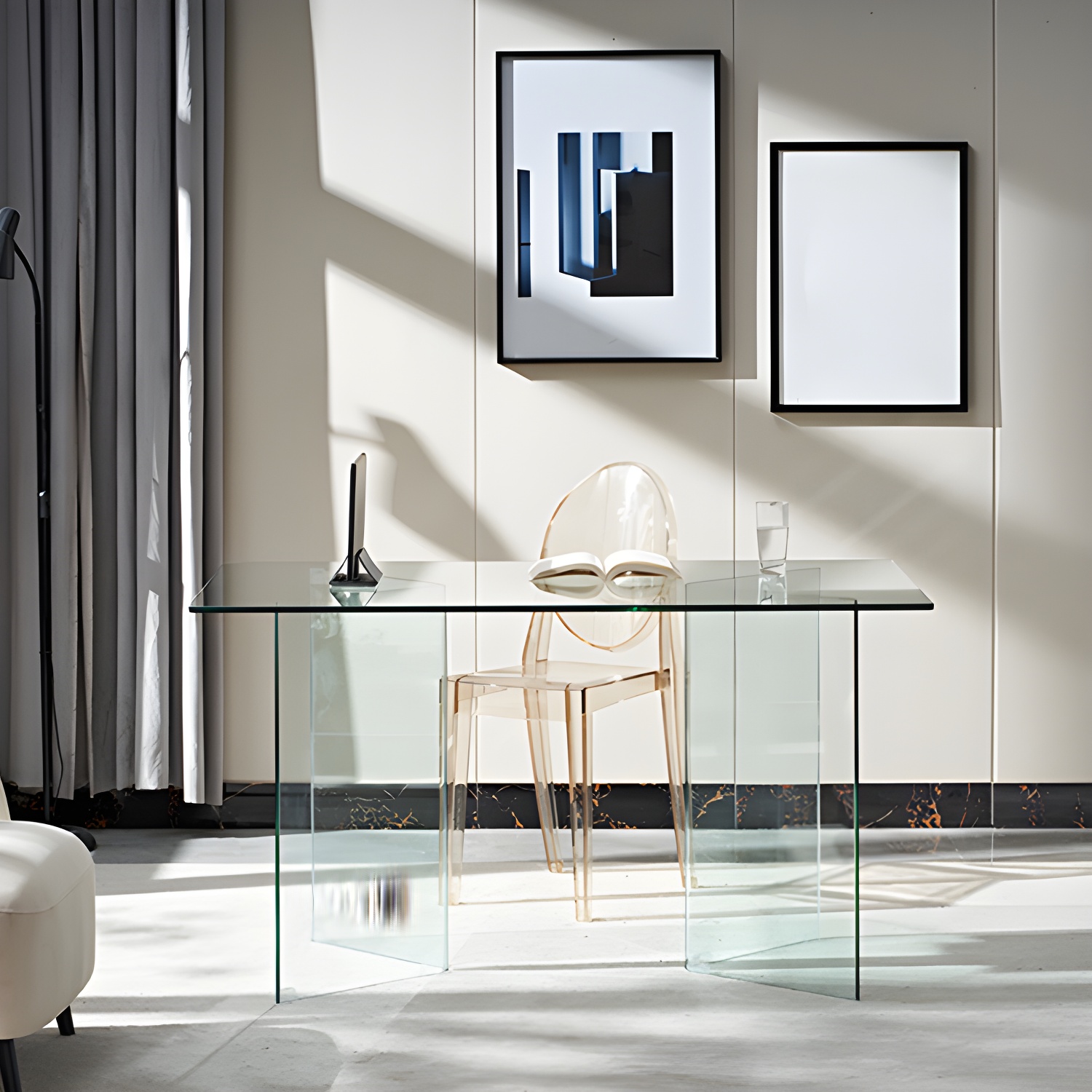 Modern Tempered Glass Dining Table Glass Base for Dining Room - image 7
