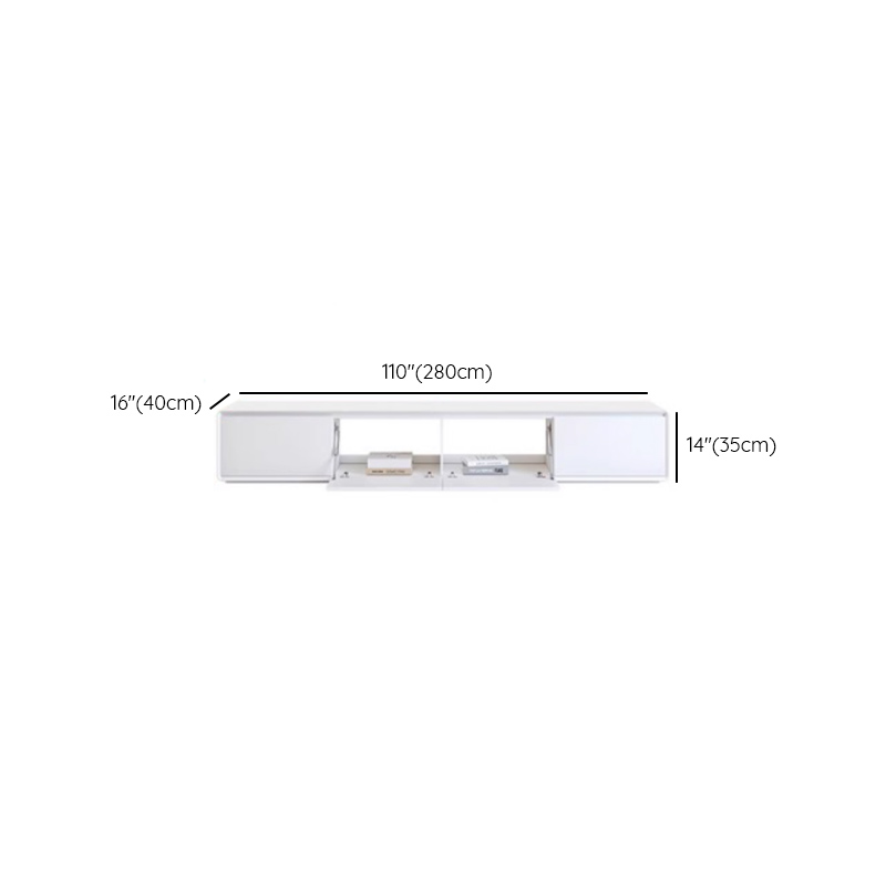 Simple White Lumber TV Stand with Cable Management & 3 Drawers/4 Drawers/6-Drawer - image 12