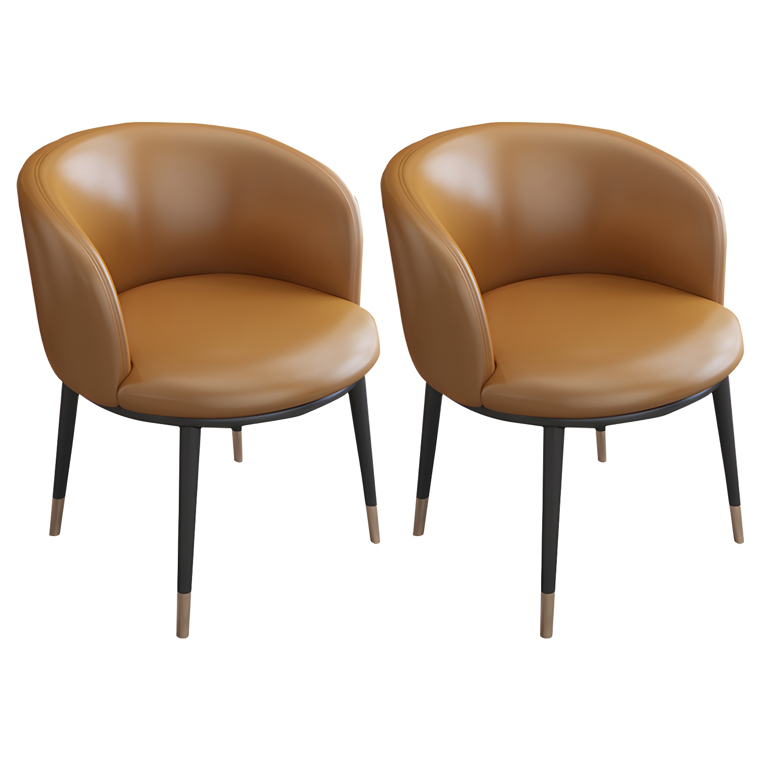 Faux Leather Contemporary Dining Chair with 4 Legs Matte Finish Solid Back Chair