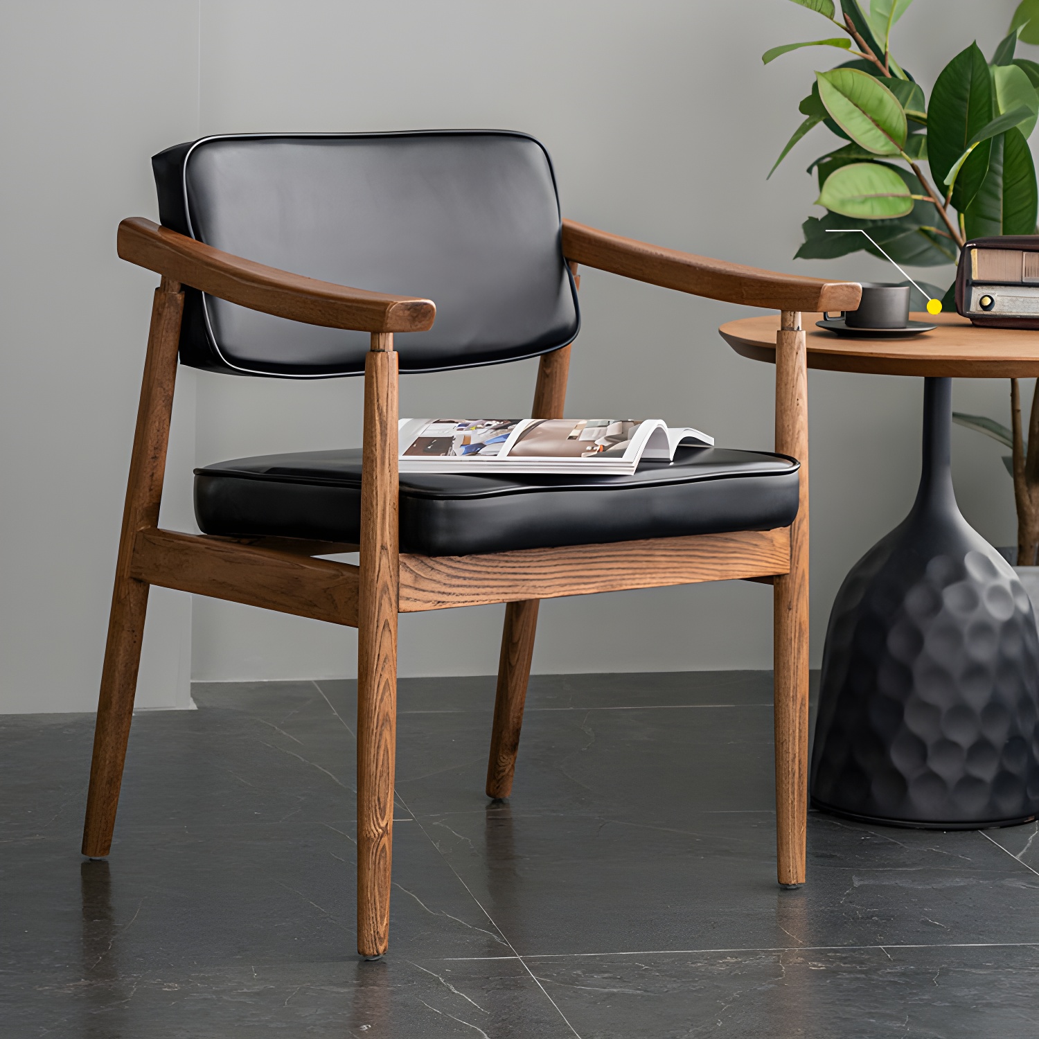 Traditional Style Dining Chairs Kitchen Arm Side Chairs with Wooden Legs - image 10