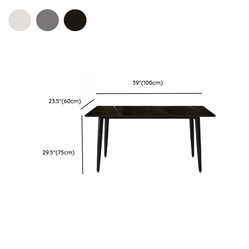 Dining Table Set with Rectangular Slate Top, 4 Legs, Padded Chair, and Back - image 9