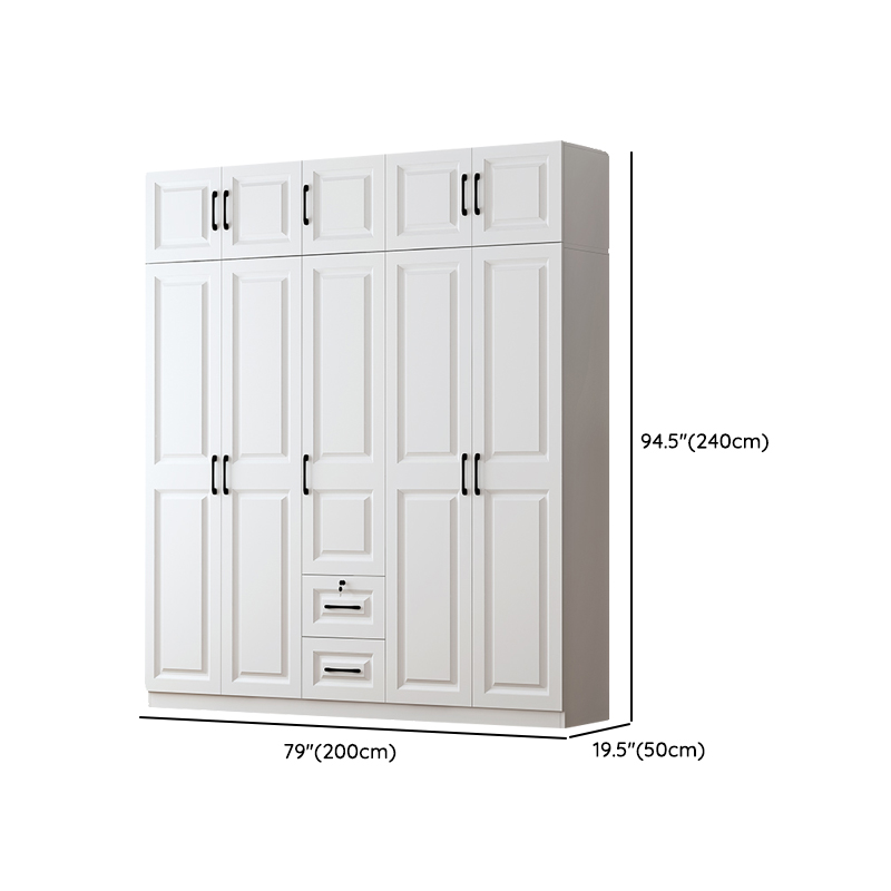 Sleek White Nordic Wooden Detached Almirah with Soft Close Drawers, Doors, and Clothing Rod - image 22