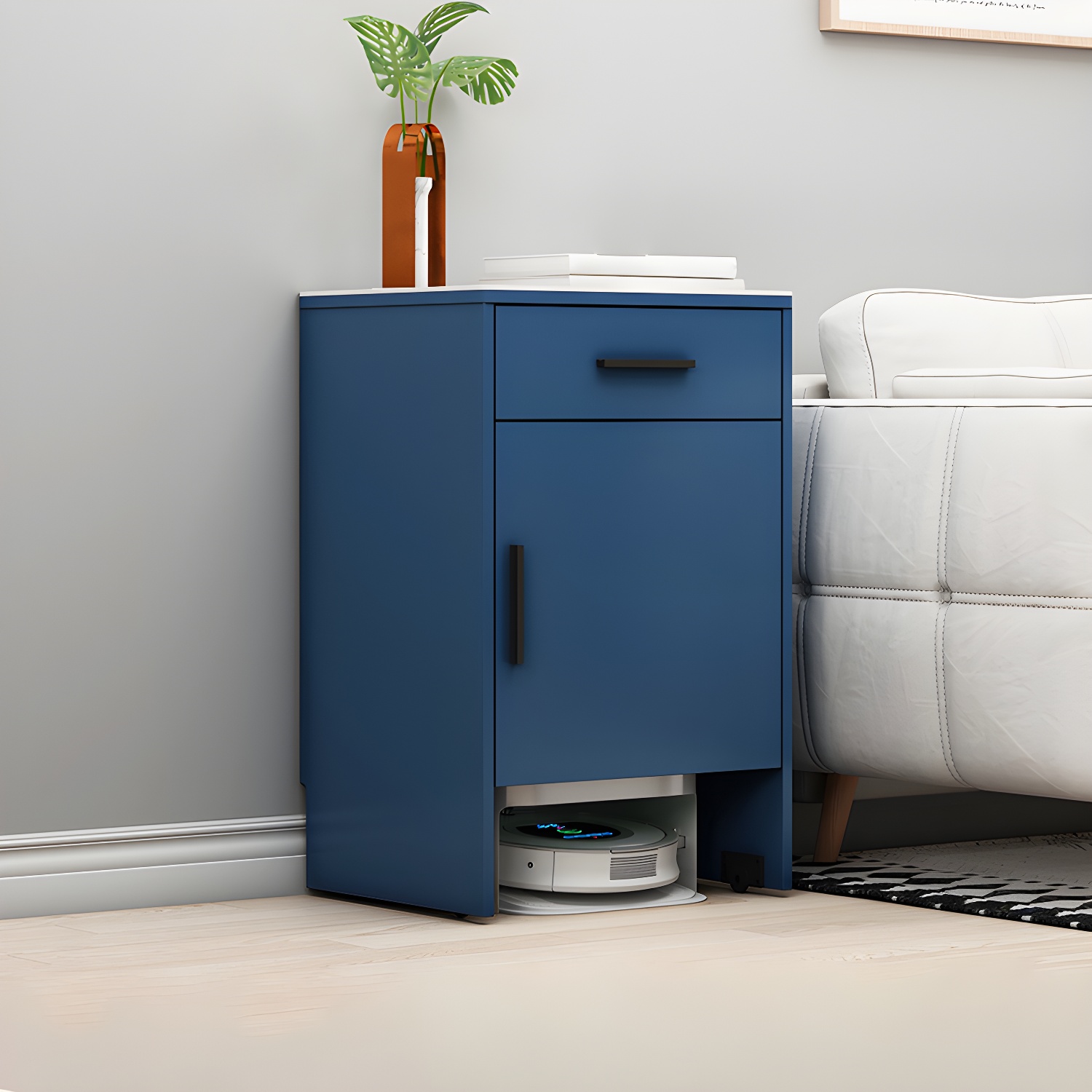 Modern Stone Top Accent Cabinet with Drawer Storage Cabinet 18.9" Long - image 12