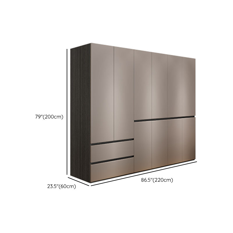 Sand Modern Manufactured Wood Wardrobe with Soft Close Drawer, Soft Close Door, Interior Shelves, and Hanging Rod - image 12