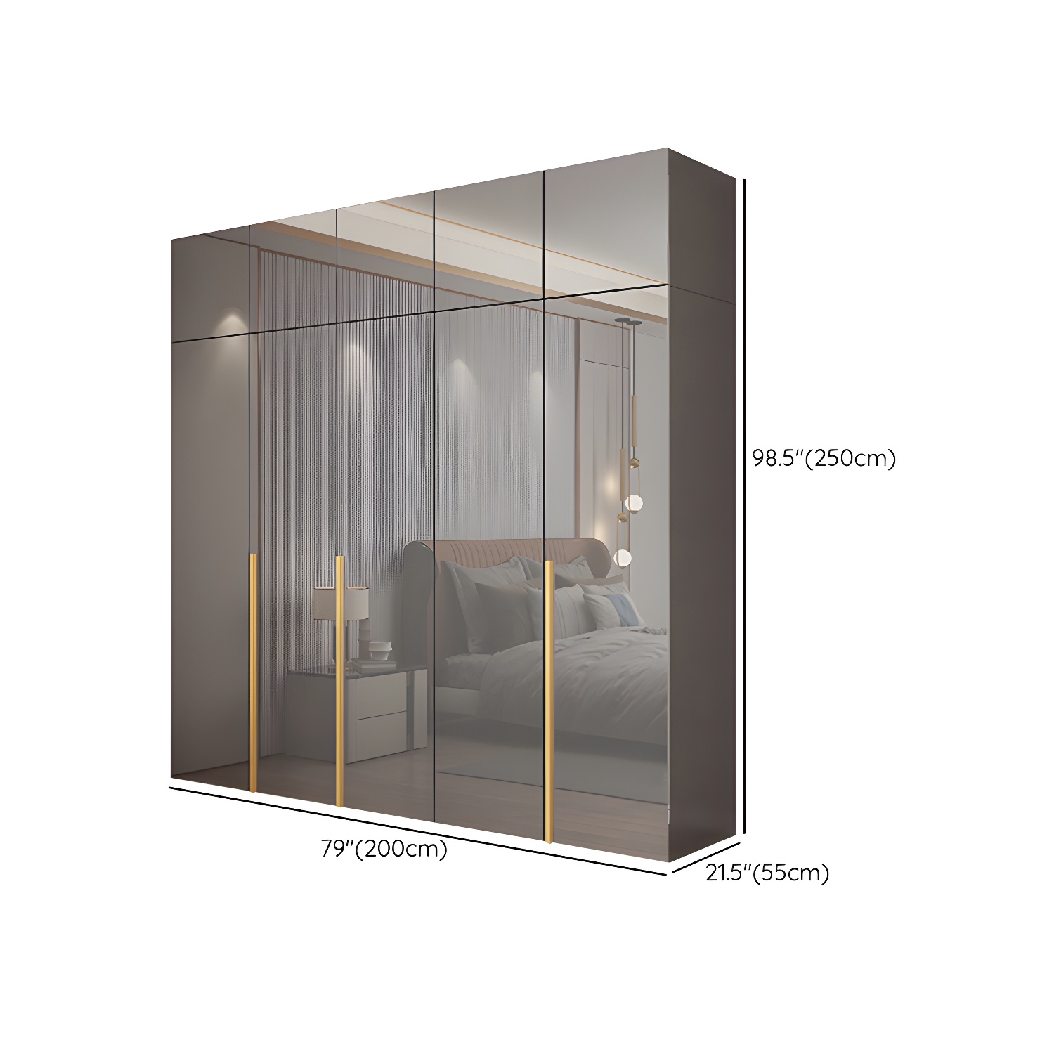 Engineered Wood Wardrobe Closet with Shelves Modern Wardrobe Cabinet for Home - image 21