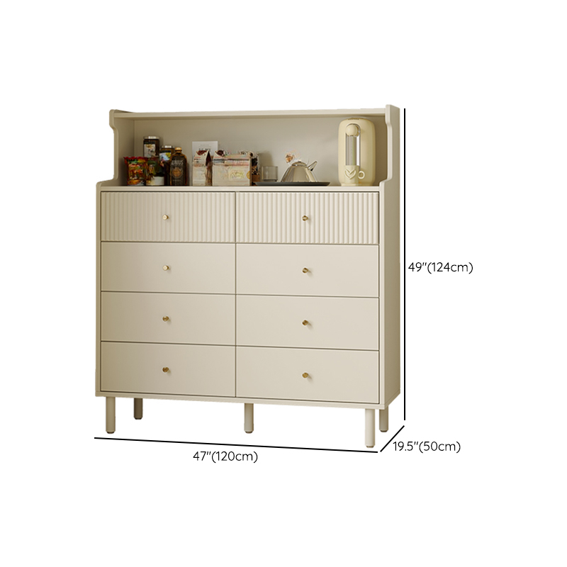Chalk Casual Raw Wood Console Dresser/Bachelor Chest with Shelves, 8 Drawers/4 Drawers, Vertical Orientation - image 16