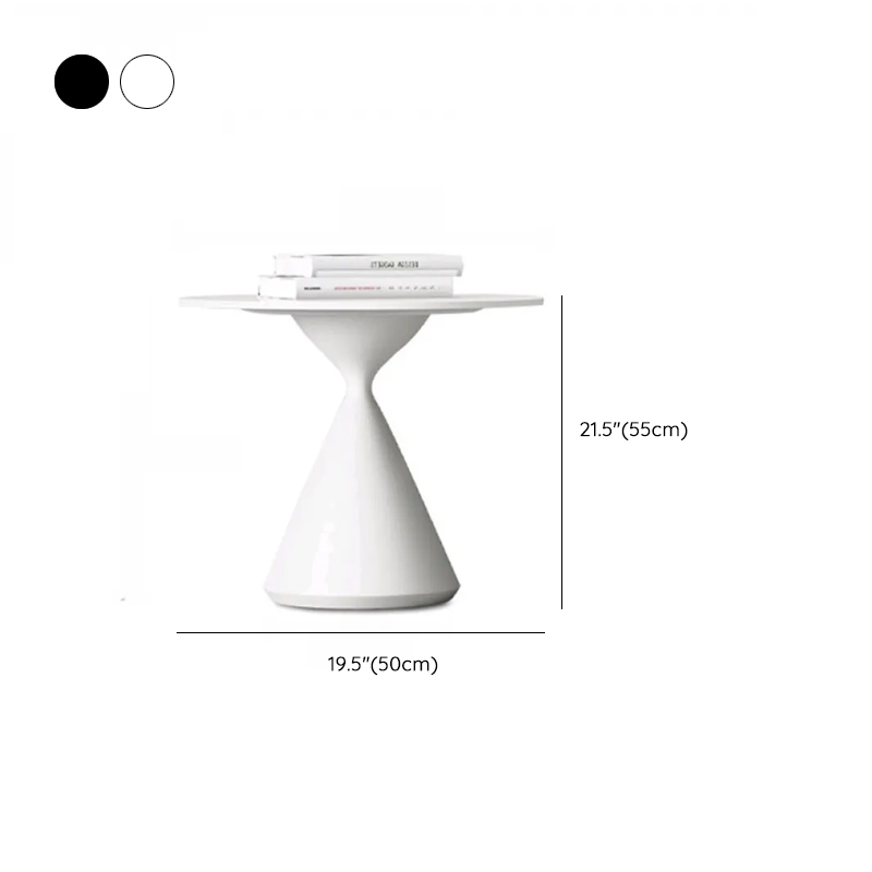 Single/Nesting Postmodern Circular-shaped Chalk/Ink Sintered Stone Pedestal Base Side Table - image 14