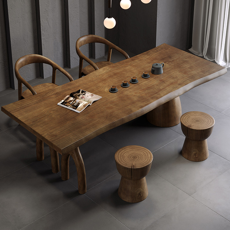 Amber Wood Pine Wood 3-Legged Dining Table Set - image 10