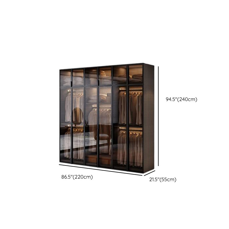 Chestnut Contemporary Lumber Cabinet Armoire with Soft Close Drawer, Soft Close Door, Interior Shelves, and Hanging Rod - image 15