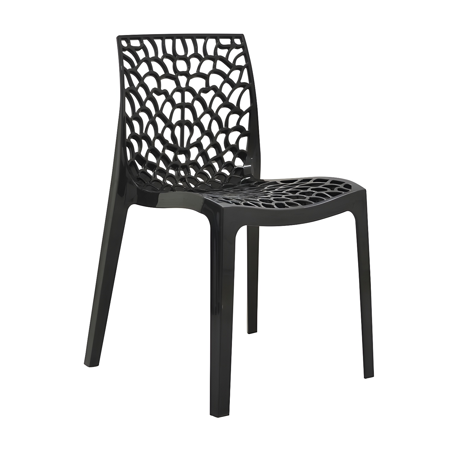 Scandinavian Style Plastic Side Chair with Armless Design Suitable for Kitchen & Dining