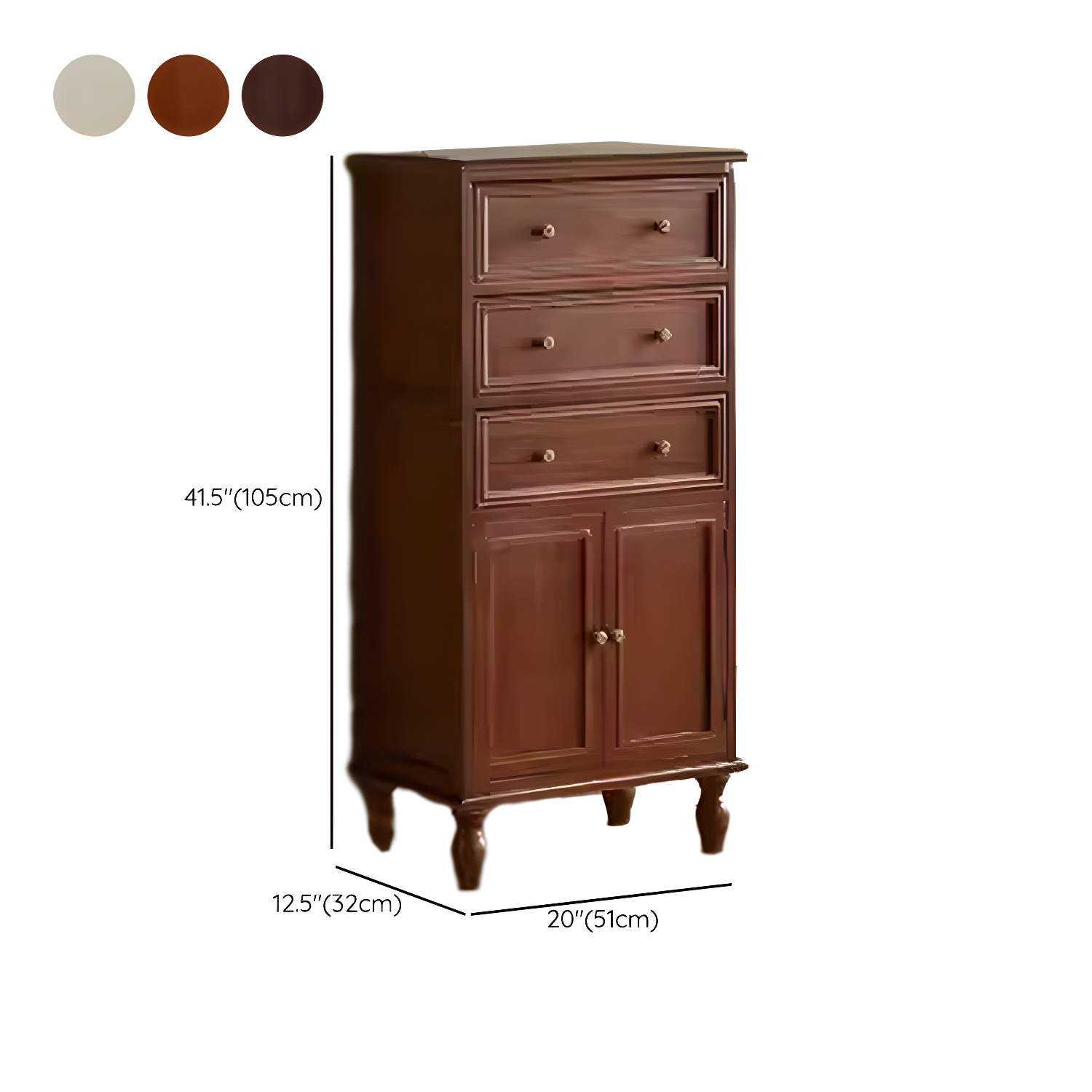 Mid-Century Modern Rectangular Wood Accent Cabinet with 1 Cabinet and Drawers - image 19