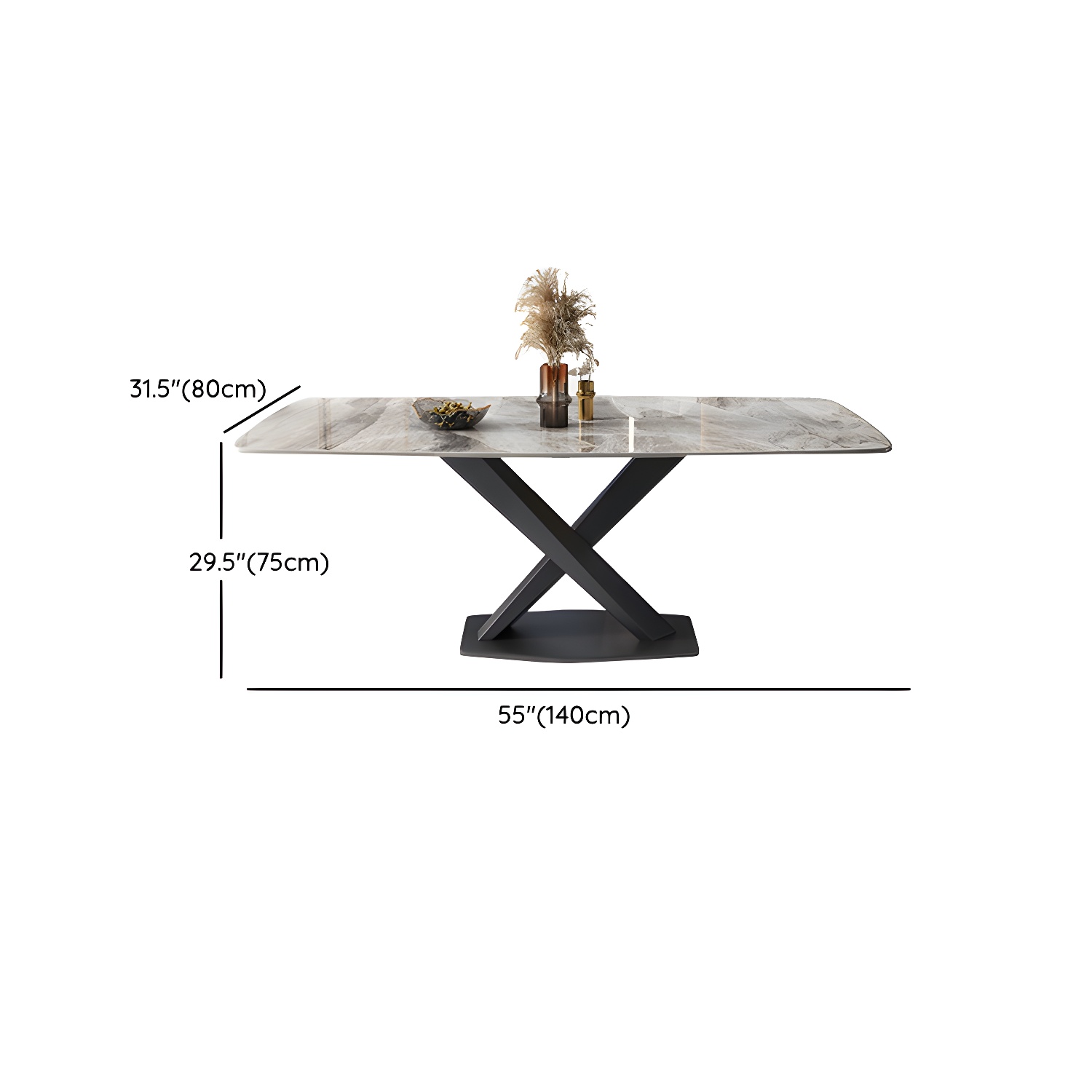 Modern 5/7-Piece Dining Set with Upholstered Chairs in Beige and Slate Table Top - image 13