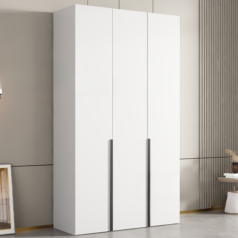 Chalk Modish Laminate Wardrobe Closet with Soft Close Door, Interior Shelves, and Clothing Rod - image 5