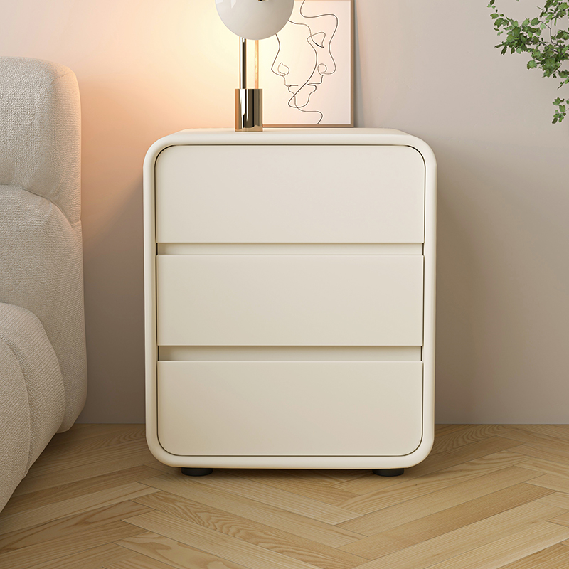 Organic Modern 3 Tiers Nightstand With Drawer Organization Featuring Pleather Countertop - image 6