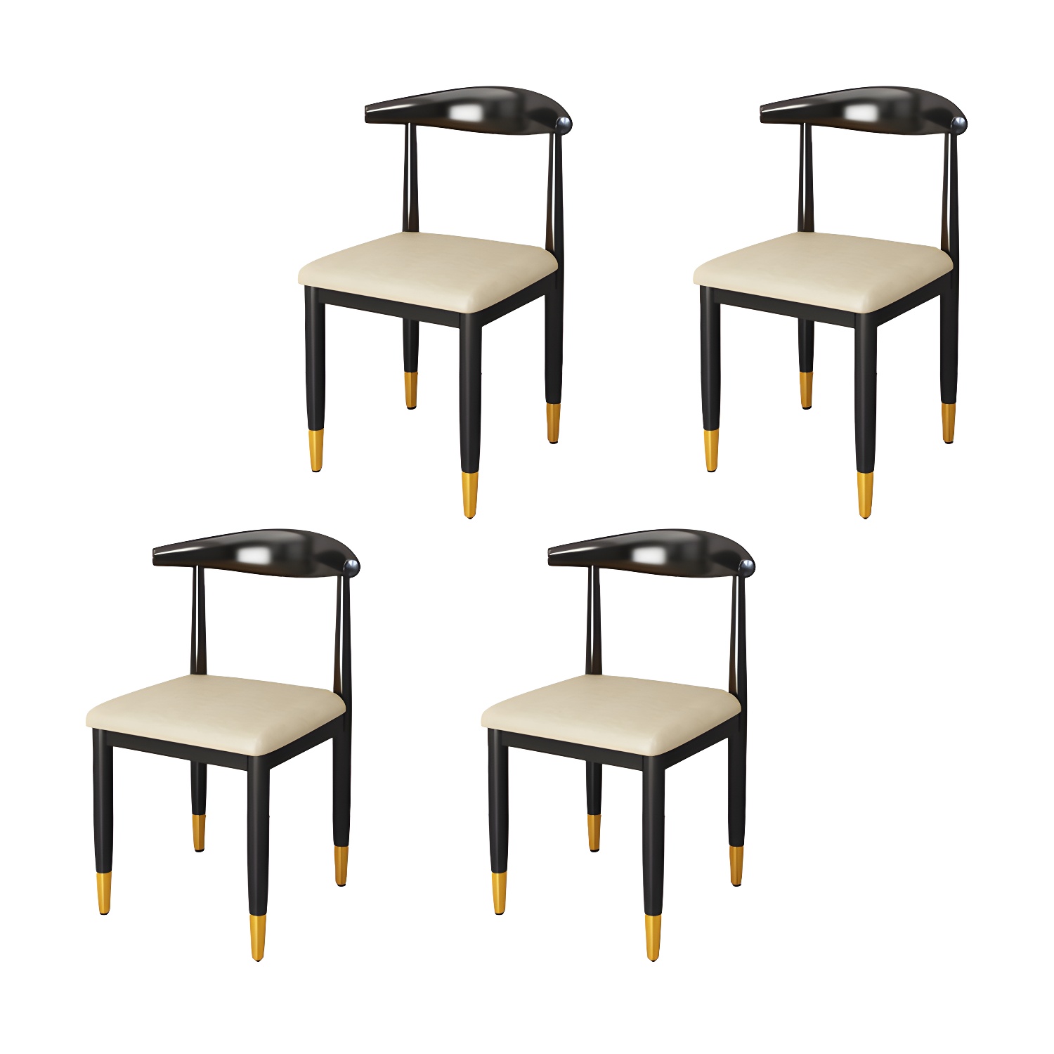 Indoor Open Back Dining Chair Industrial Upholstered Armless Chair