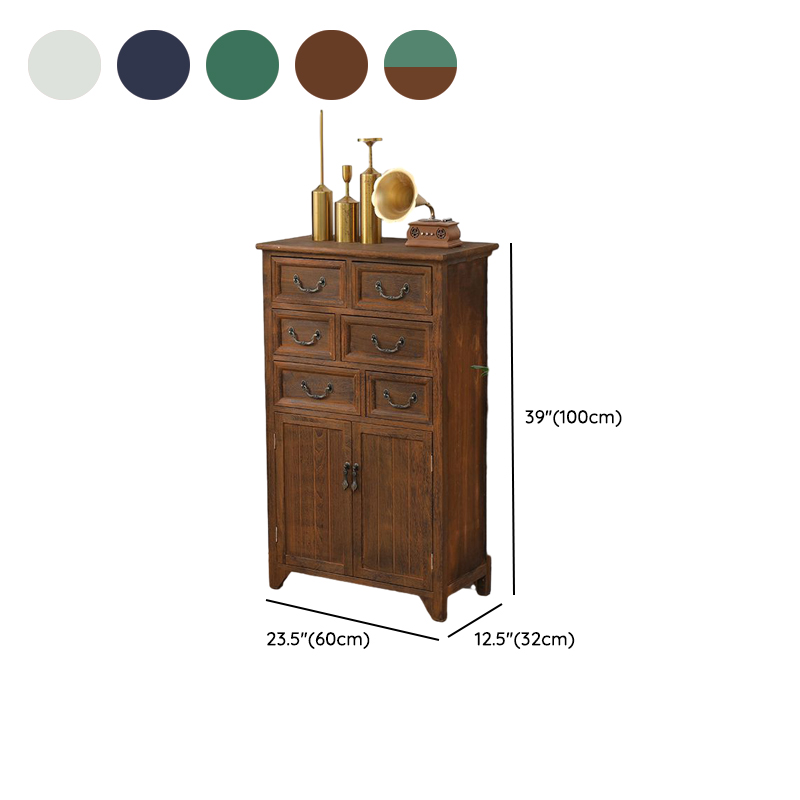 Coastal Style Storage Chest Solid Wood Countertop with Drawers and Doors - image 22