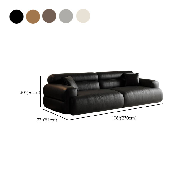 Modish Solid Color Stain Resistant Standard Sofa in Black/Light Gray/Coffee with 2 Pillows, Available in 4-seater/5 Person/3-seater - image 21