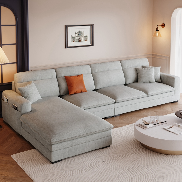 L-Shape/Straight Sofa Recliner/Sofa Couch with Concealed Support and Pine Wood Frame - image 3