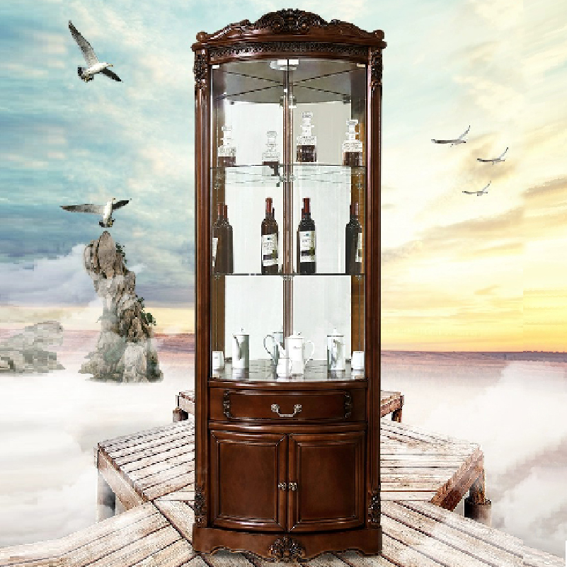 Vintage Detached Accent Cabinet with LED Lighting