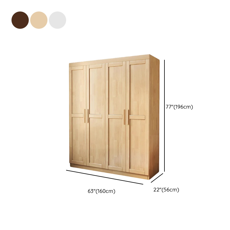 Contemporary Freestanding Wooden Wardrobe Closet with Interior Shelves&Hanging Rod&Soft Close Door - image 17