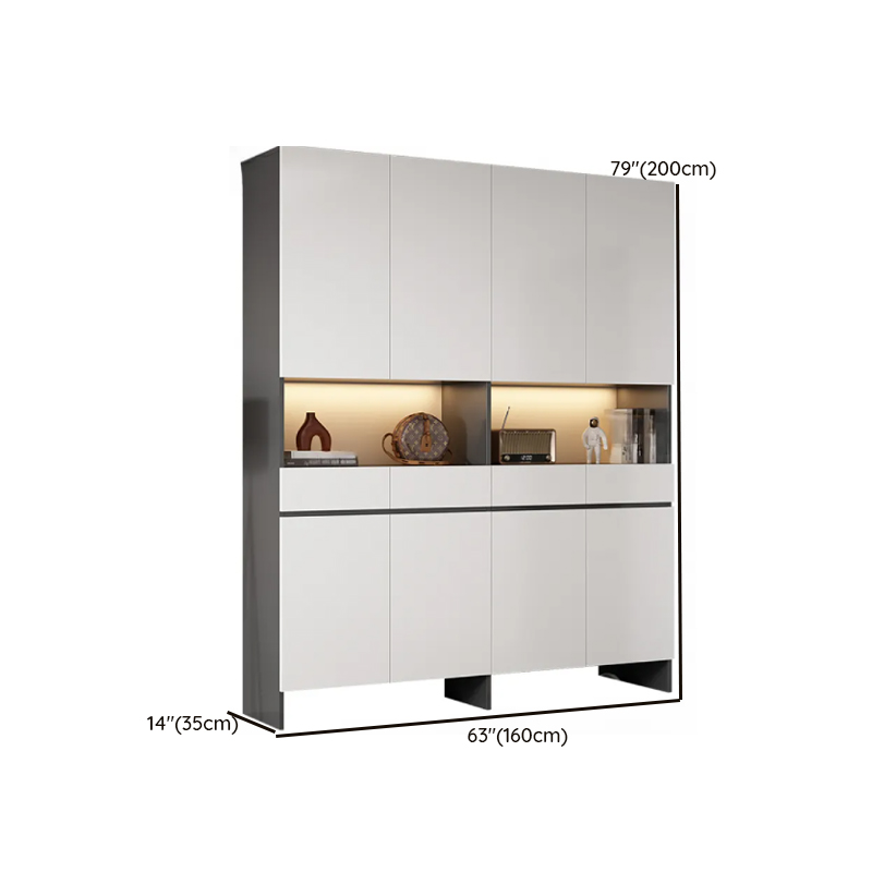 Trendy Rectangle Accent Cabinet with Hutch, Changeable Shelf, Groove Handles, Multi-Color Top, and Soft Close Drawer - image 19