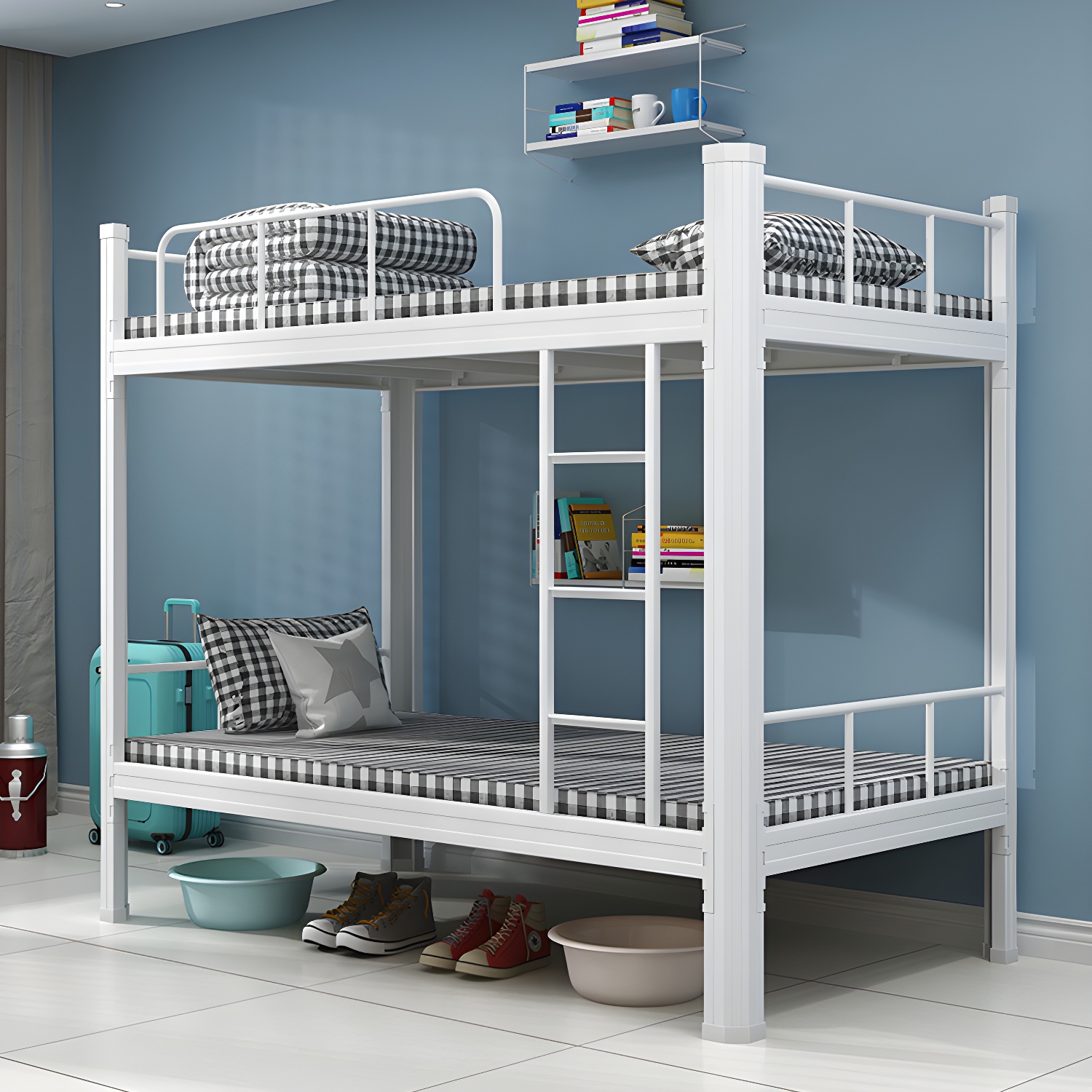 Modern Bunk Bed Dormitory Bedroom Metal Bed Frame with With Headboard and Footboard - image 3