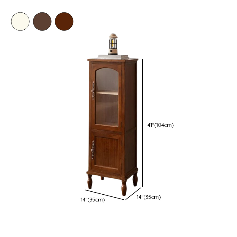 Classic Parlor Independent Accent Cabinet with Distressed Wood Finish, Damp-proof and Bun Feet - image 12
