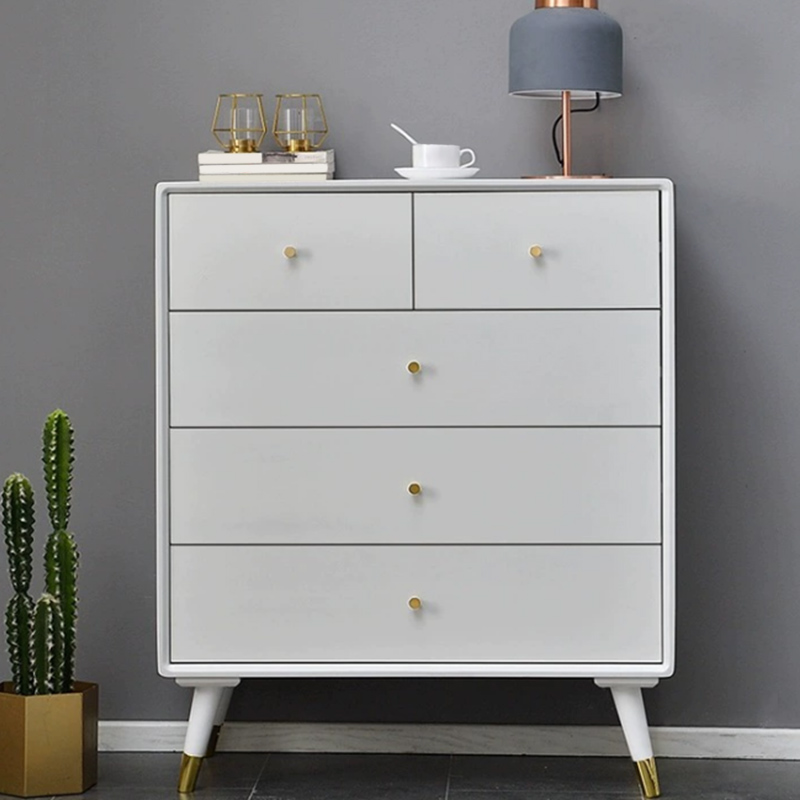 Five-Drawer Wooden Dresser, Natural Color, Modern Design, 50in Length, Pre-Drilled - image 12