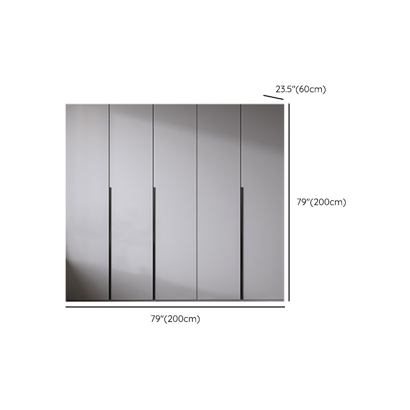 Light Gray Modern Manufactured Wood Wardrobe with Soft Close Drawer, Soft Close Door, Interior Shelves, and Hanging Rod - image 11