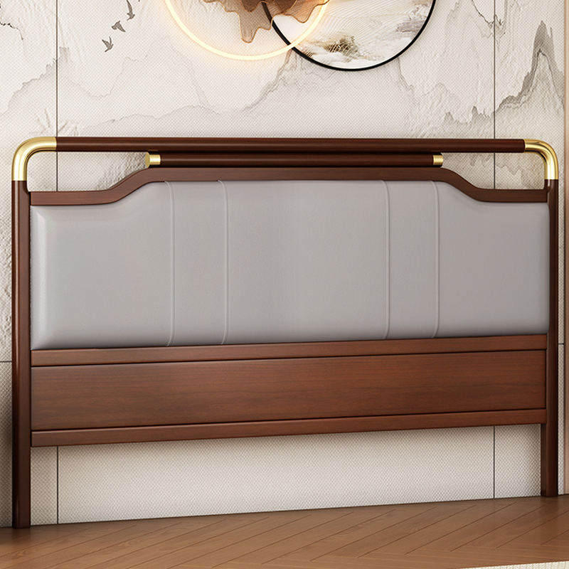 Modish No Distressing Timber Panel Headboard with Rectangle/Stepped Shape for Queen/King/Full Bed, Featuring Sponge Upholstery and Standard Height - image 7