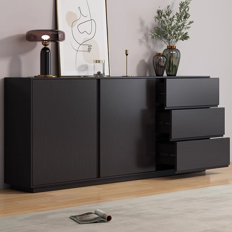 Sideboard with 3 Drawers, Cabinet, Standard Narrow Sizes, Four Internal Shelves, Wood Countertop, and 2 Doors - image 6