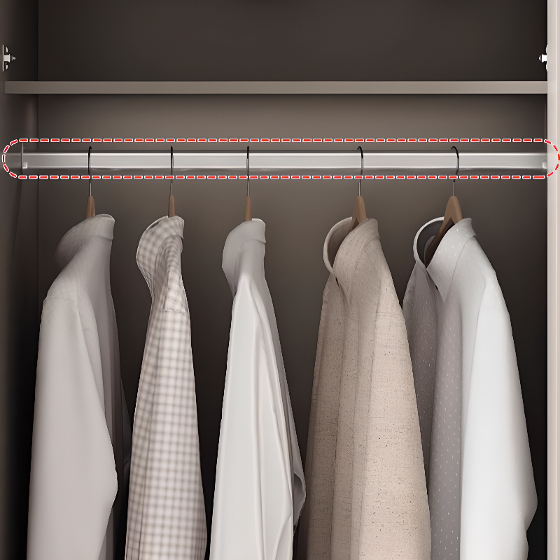 Cream Trendy Timber Standalone Wardrobe Armoire with Soft Close Door, Interior Shelves, and Articulated Mechanism - image 9