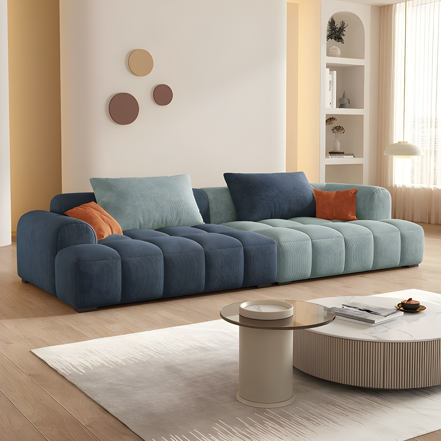 24.8" High Sofa with Tight Back Square Arm Corduroy for Apartment - image 9