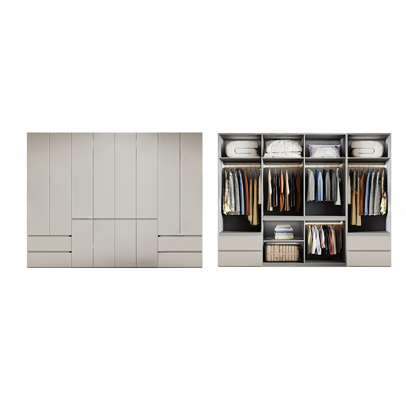 Cream Trendy Reclaimed Wood Wardrobe Armoire with Soft Close Drawer, Soft Close Door, Interior Shelves, and Clothing Rod - image 43