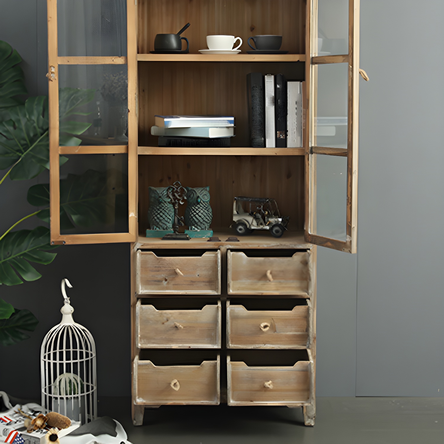 Solid Wood Accent Cabinet Industrial Stain Resistant Cabinet - image 7