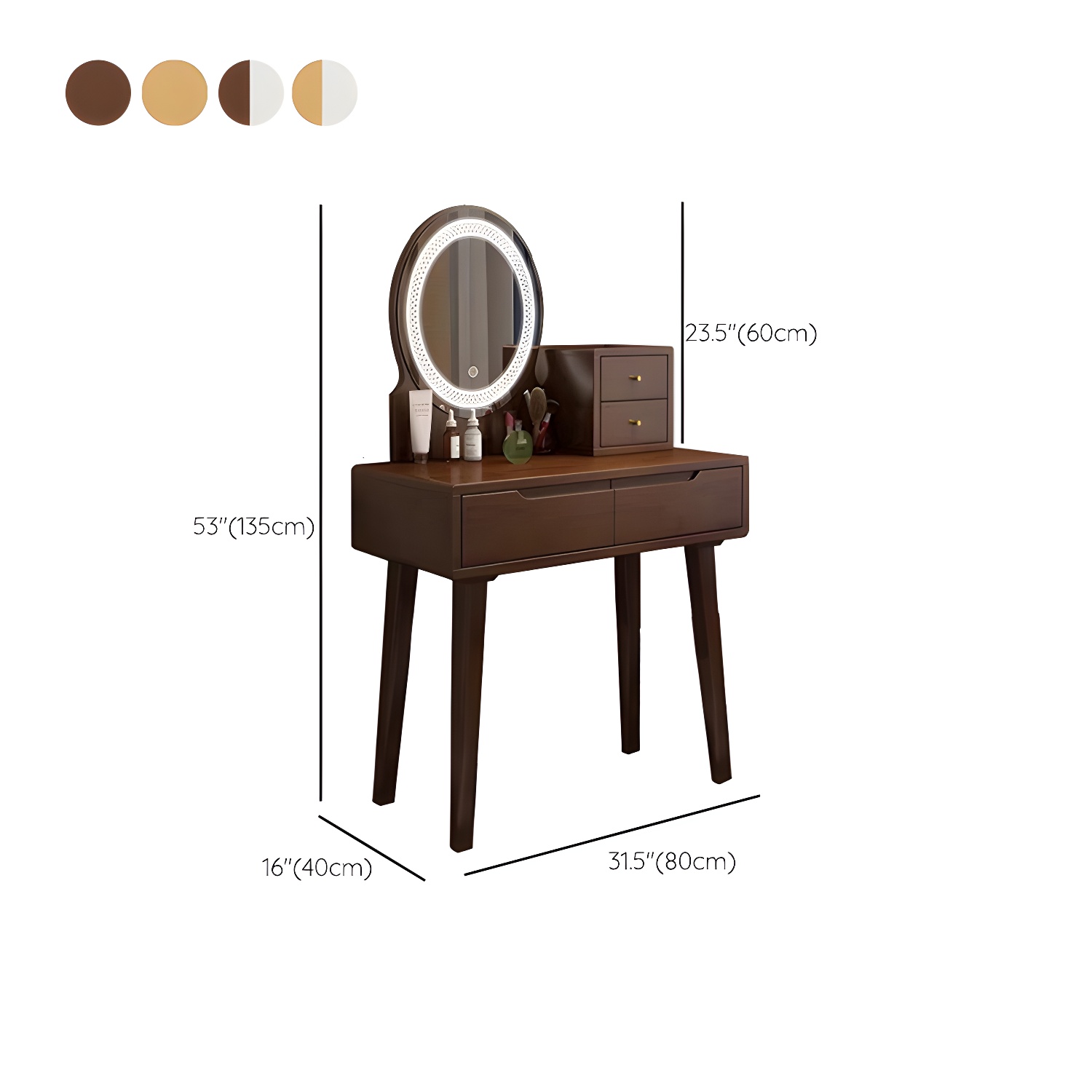 Traditions Make-up Vanity Solid Wood Bedroom With Drawer Dressing Table - image 24