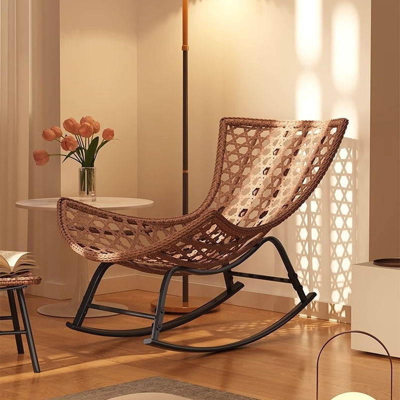 2 Piece Set/1 Piece Set Cushioned Rocking Chair with Ottoman in Resin with Rear in a Modern Simple Style - image 3