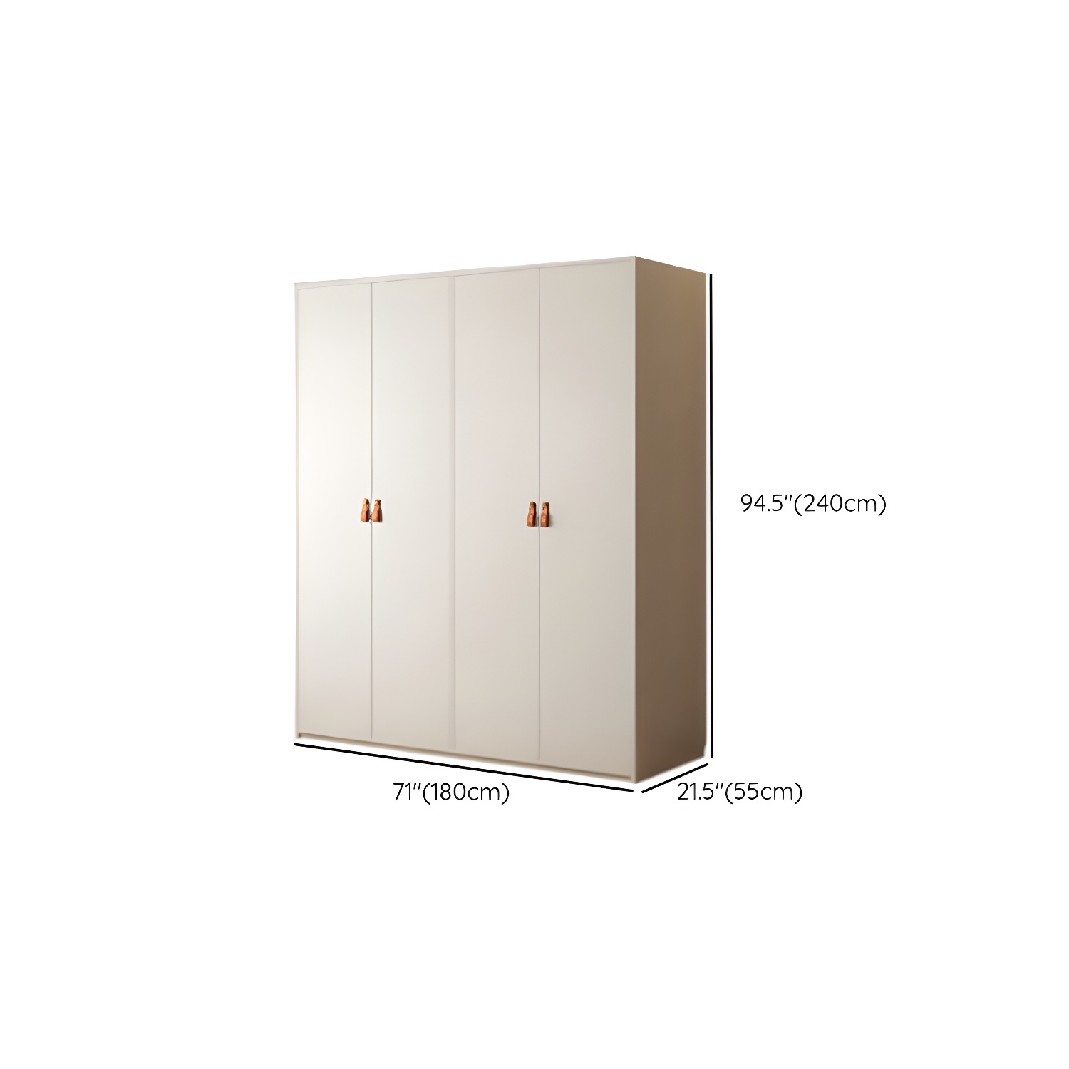 Modern White Wardrobe Cabinet Engineered Wood Wardrobe with Garment Rod - image 22