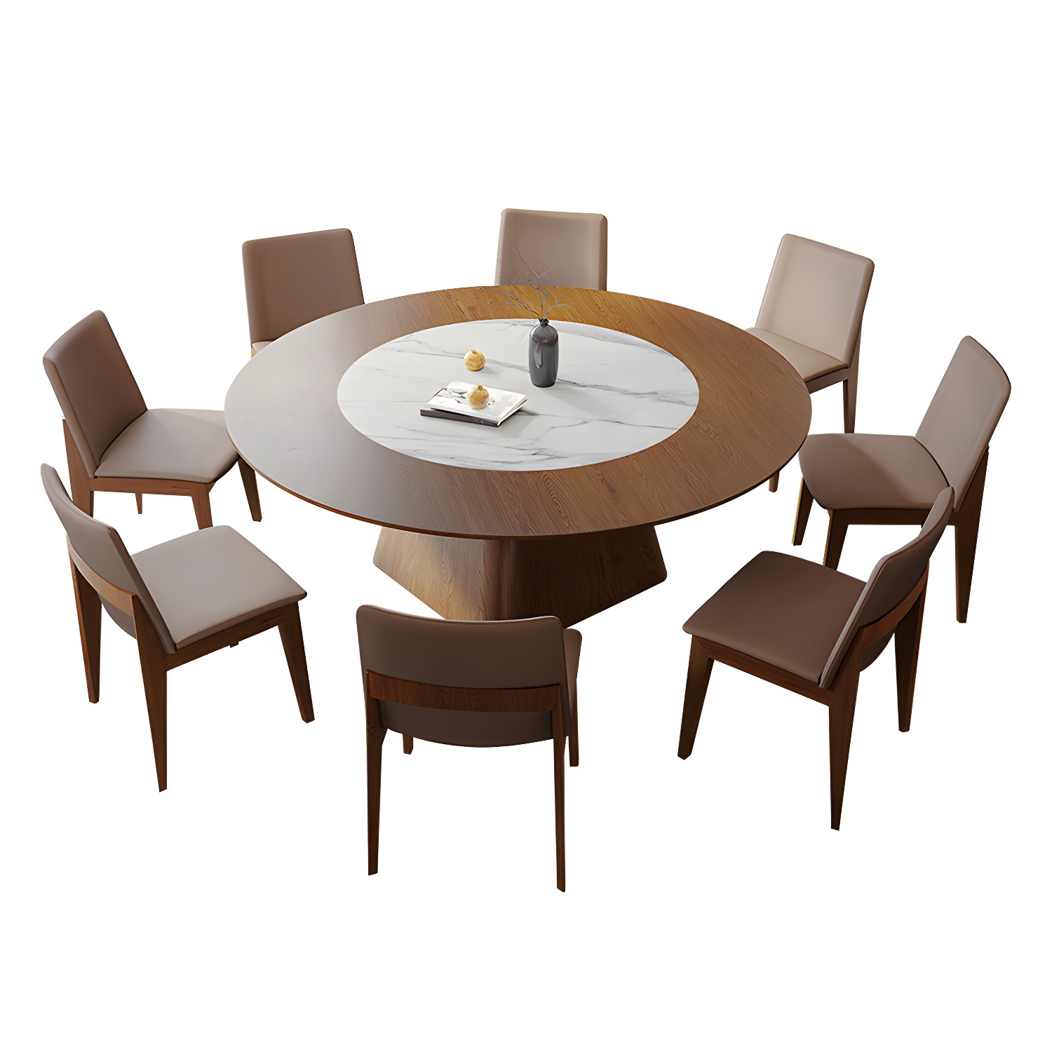 Contemporary Sintered Stone Table Round Table Set 1/6/8/9/12 Pieces Dining Set - image 5