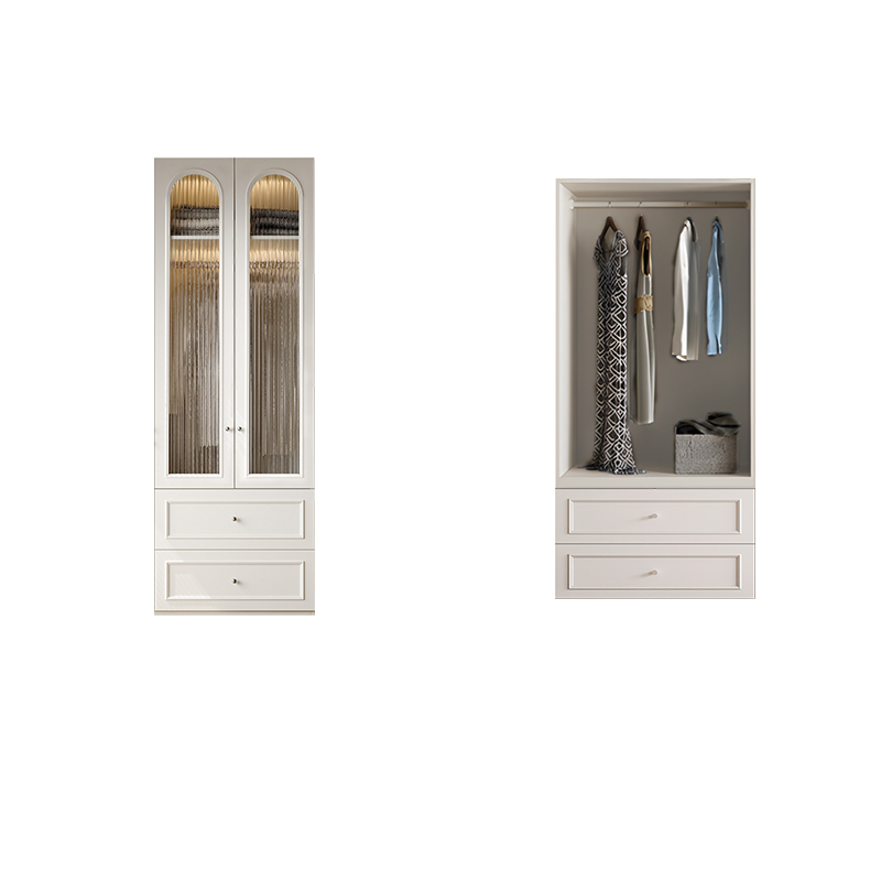 Casual Natural Wood Independent Armoire Cabinet with Soft Close Drawer, Soft Close Door, and Interior Shelves