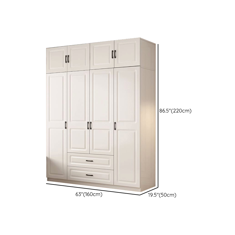 Casual Chalk Timber Wardrobe with Soft Close Drawer and Door, Interior Shelves, Hanging Rod - image 21