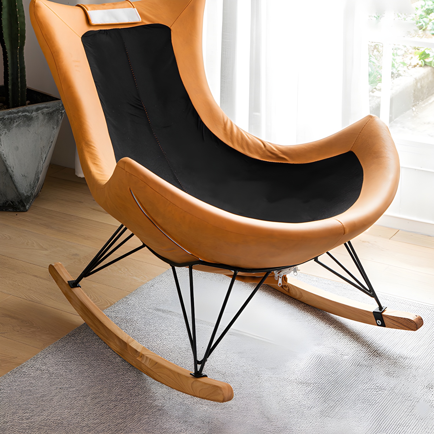 Modern Rocking Chair Solid Wood Rocker Chair with Light Legs - image 18