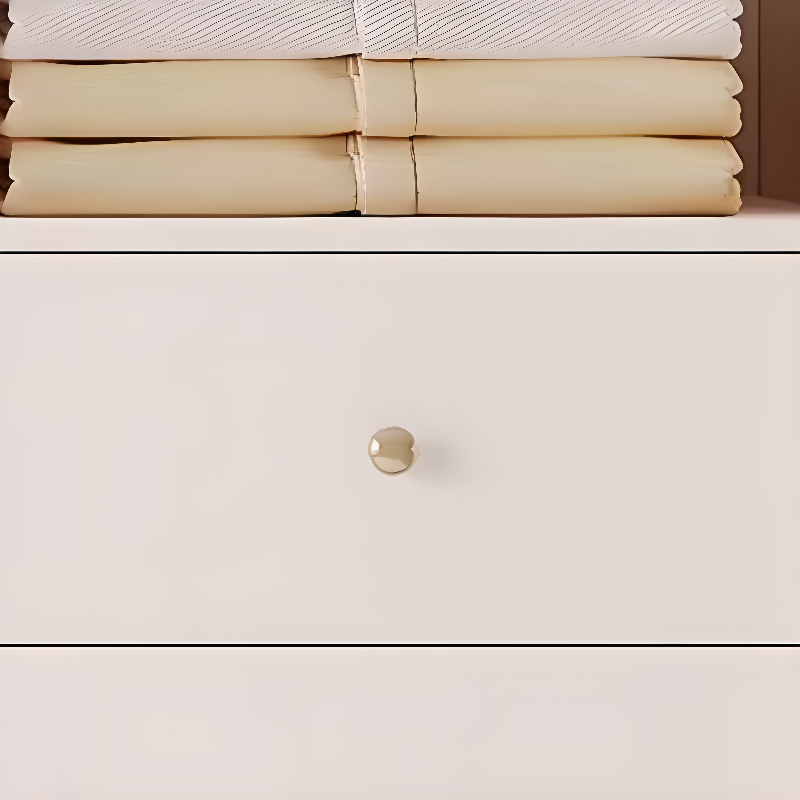 Contemporary White Engineered Wood Cabinet Armoire with Multiple Drawers, Interior Shelves, and Hanging Rod - image 3