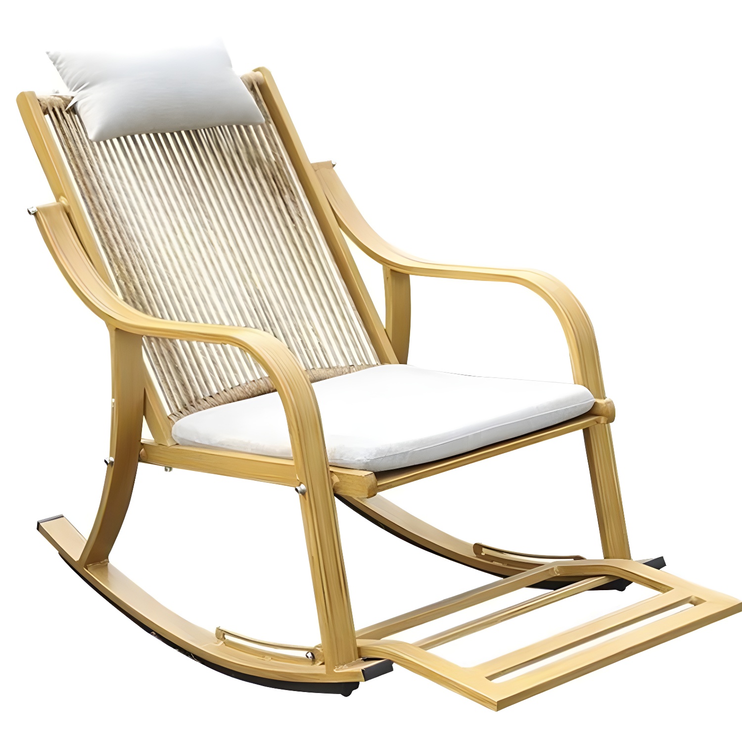 Modern Style Wood Rocking Chair Single Home Lounge Lazy Sofa Chair