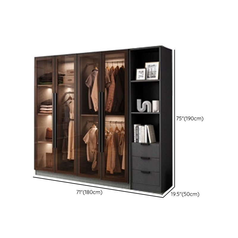 Ink Casual Lumber Wardrobe with Soft Close Door, Interior Shelves, and Hanging Rod - image 21